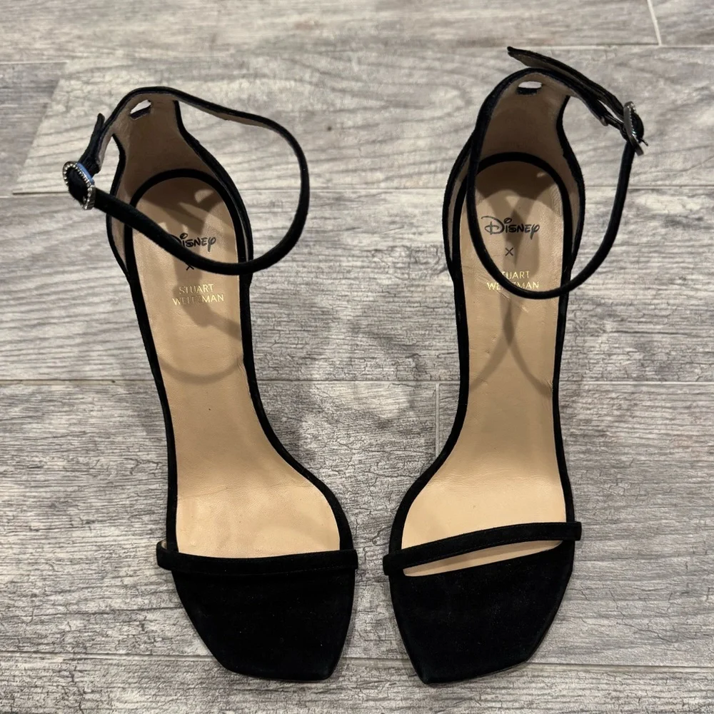 Stuart Weitzman x Disney Swarovski  black Nudistcurve 100 sandal heels - Picture 3 of 10